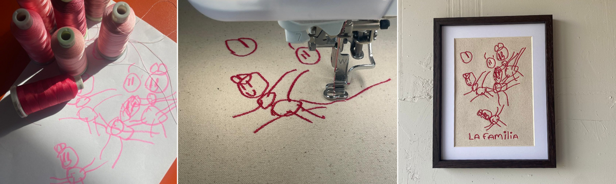 <p><strong>De mooiste kindertekening, voor altijd geborduurd.</strong></p>